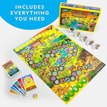 National Geographic My First Safari Board Game for Kids 4-6 – Animal Game for Kids & Adults, Cooperative Fun Perfect for Family Game Night, Kids Board Games, Games for Family Night