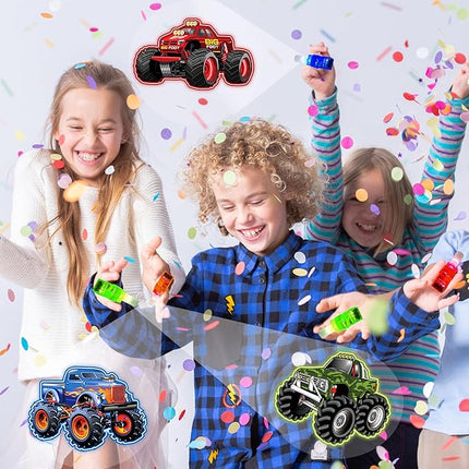 24PCS Monster Truck Party Favors-LED Finger Lights：Glow-in-the-Dark Light-Up Toys Bulk for Kids,Monster Jam Birthday Party Decorations Supplies, Party Goodie Bags, Classroom Prizes, Fun Gifts