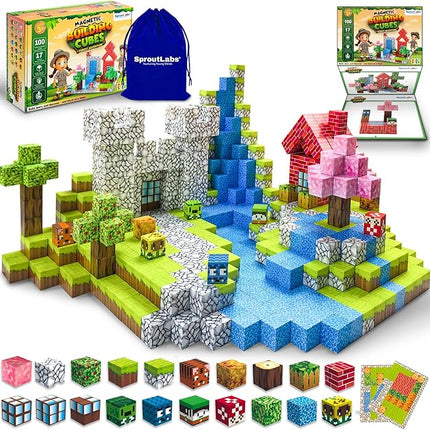 100 Pcs Magnetic Blocks, Magnetic Building Blocks for Kids, Magnetic Cubes for Kids, Magnetic Blocks for Toddlers, Toddler Building Blocks Ages 3 4 5 6 7 8 9 10
