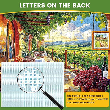 Jigsaw Puzzles 500 Pieces for Adults Natural Wine Estate, 500 Piece Vineyard 500 Piece Puzzles for Adults and Children, Family Activity Game, Puzzle Great Gift for Family and Friends 20.5 * 15 Inch