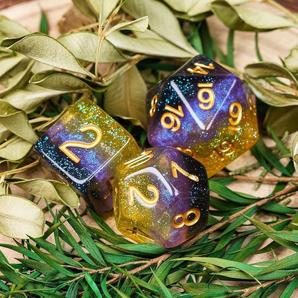 HDdais 7PCS Non-Binary-Pride Polyhedral DND Dice Set, Homosexual Flag D&D Dice for RPG and Other Table Games