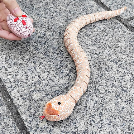 Tipmant Realistic Remote Control Snake RC Animal Toy Crawling Electric Electronic Battery Powered Honored for Kids Cat Halloween Christmas Prank Toys Birthday Gifts (Pink)