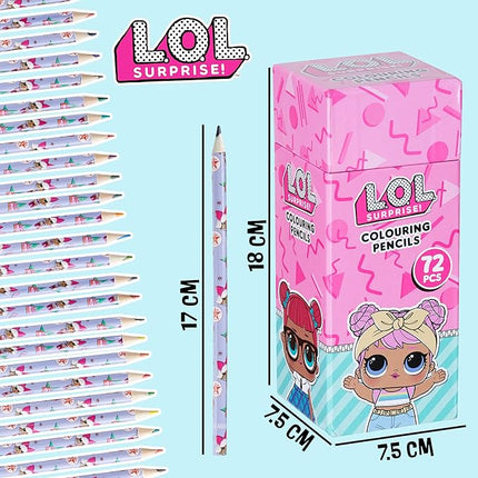 L.O.L. Surprise! Colouring Pencils for Kids 72 Pencils Colouring Box Assorted Colours Art Supplies Children Girls Gifts