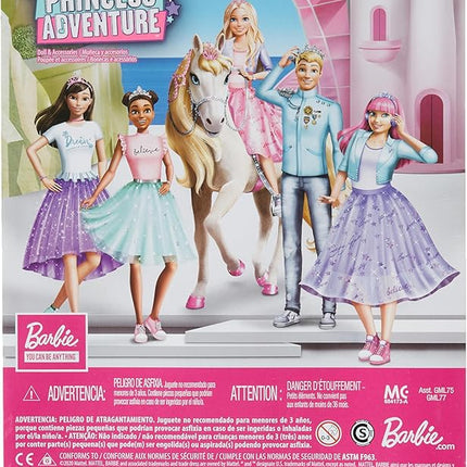 Barbie Princess Adventure Daisy Doll in Princess Fashion (12-inch Curvy) with Pink Hair, Pet Kitten, Tiara, 2 Pairs of Shoes and Accessories, for 3 to 7 Year Olds