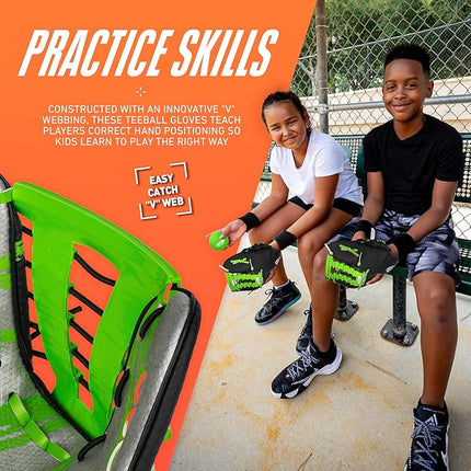 NERF Proshot Kids Teeball Glove + Ball Set - Youth Baseball Glove + Foam Ball - Boys + Girls Teeball Mitt Set - Adjustable Fit for Kids - Right Hand Throw - 8.5"