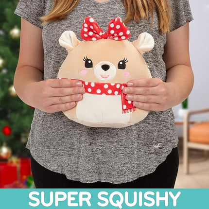 Squishmallows Original 8-Inch Clarice - Rudolph The Red Nosed Reindeer - Official Jazwares Christmas Plush - Collectible Soft & Squishy Stuffed Animal Toy - Gift for Kids, Girls & Boys