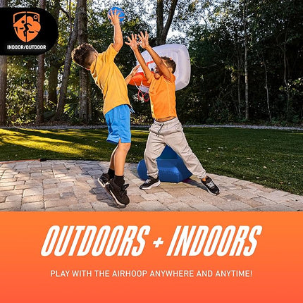 NERF AirHoop Kids Inflatable Basketball Hoop Set - Instant Blow Up Youth Mini Hoop + Foam Basketball - Plug in Inflation in 10 Seconds - 4.5' Feet Kids Toy Basket + 5" Inch Mini Ball