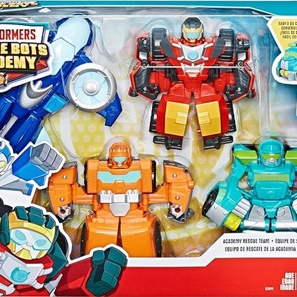 Playskool Heroes Transformers Rescue Bots Academy Rescue Team Pack, 4 Collectible 4.5" Converting Action Figures, Toys for Kids Ages 3 & Up (Amazon Exclusive)
