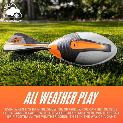 NERF Vortex Ultimate Grip Foam Football - NERF Soft Vortex Football for Long-Distance Throws - All-Weather Perfect for Pool + Beach - Kids Ultimate Grip Whistle Foam Ball