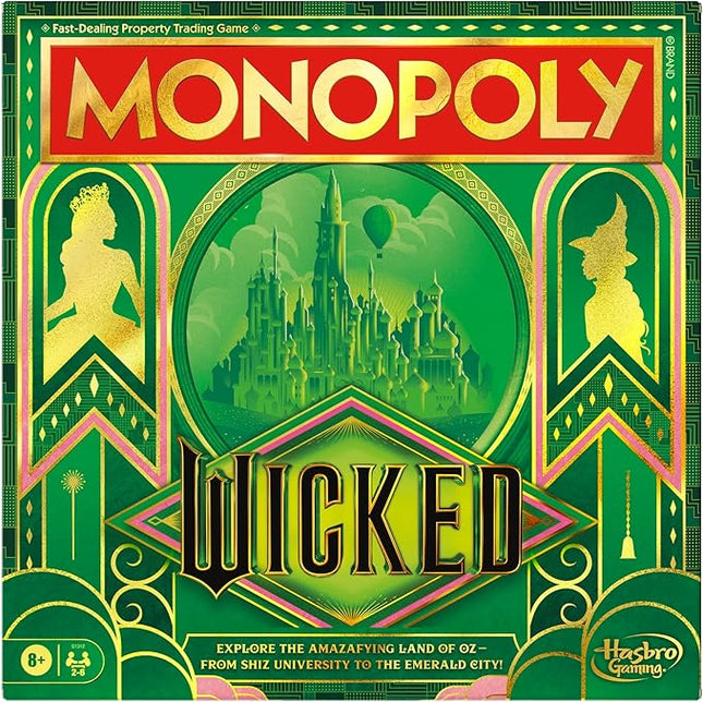 Monopoly Wicked Edition Board Game | Inspired by The Motion Picture | Ages 8+ | 2 to 6 Players | 30 Mins. | Family Games for Kids, Teens, and Adults