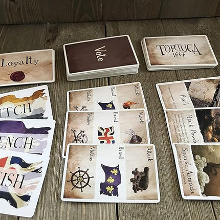 Tortuga 1667 Board Game, Treasure Plunder Game of Cards, Strategy, Deceit, and Luck for 2-9 Players