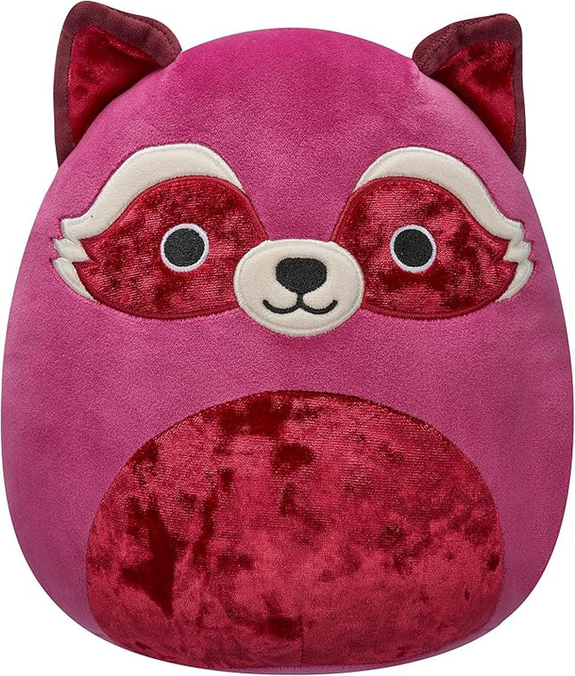 Squishmallows Original 8in Olivieri The Maroon Raccoon with Velvet Accents – Official Jazwares Plush (Little)