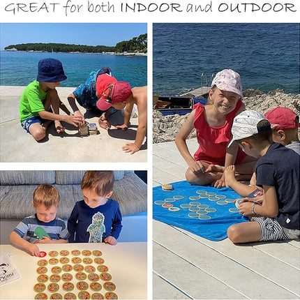 Cottify 2-Pack Wooden Memory Matching Game for Toddlers for Toddlers 3-5 Years, Durable, Toddler Memory Game for Kids 3 and up, Toddler Matching Toy, First Words and Animals, 72 Cards