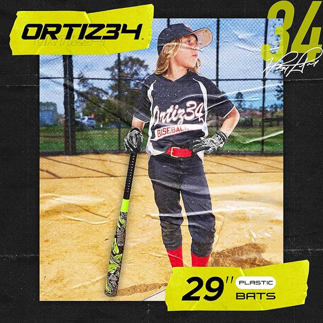 Bat & Ball Set - Graffiti Plastic Bat & Ball Homerun Set- David Ortiz Backyard Baseball Set for Youth, Kids, Teenagers, Adults (Bat & Ball Set, Blue)