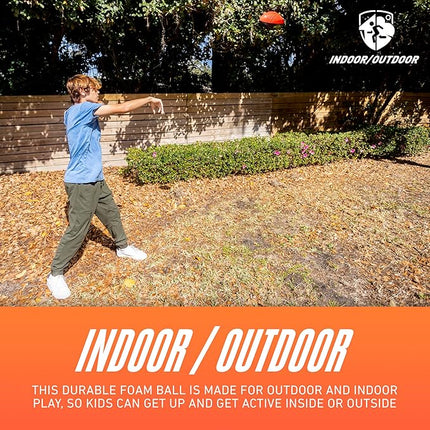 NERF Kids Foam Football - Pro Grip Youth Soft Foam Ball - Indoor + Outdoor Football for Kids - Small NERF Foam Football - 9" Inch Youth Sized Football - Red + Black