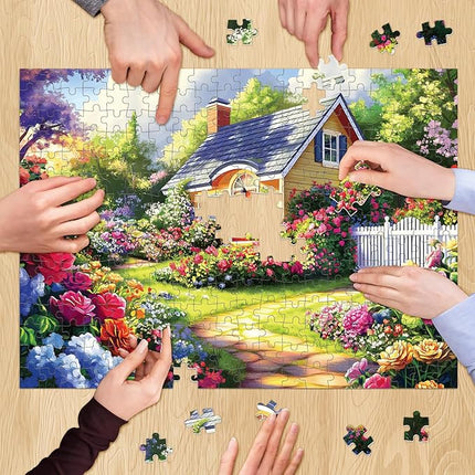 500 Pieces Puzzle for Adults, Flower Garden Puzzle for Adults, Beauty House Jigsaw Puzzles 500 Pieces Challenging Game Home Decor Birthday Party Gift Toy for Adults Kids Seniors 20.5 * 15 inch