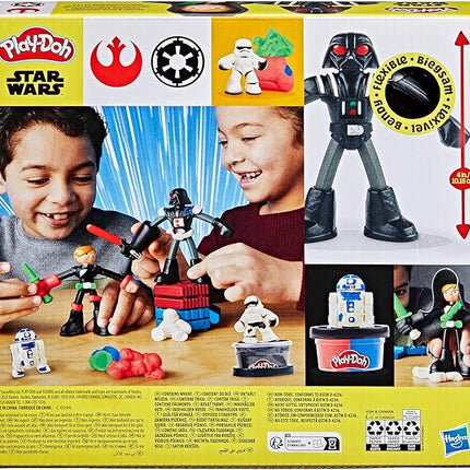 Play-Doh Star Wars Squish & Slice Lightsabers Playset, Bendy 4 Inch Luke Skywalker & Darth Vader Action Figures, Imagination Toys for 4 Year Old Boys & Girls & Up