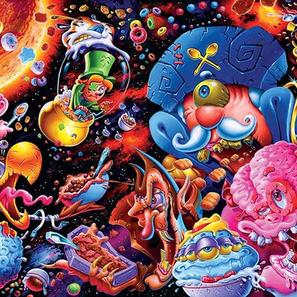 Cosmic Crunch Breakfast Cereal Monster Puzzle by Joe Simko | 1000 Piece Jigsaw Puzzle Toy | Interactive Brain Teaser for Family Game Night | 29 x 20 Inches