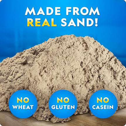 Blue Marble National Geographic Moon Sand - 12 Lbs. with Castle Molds (Natural) - A Fun No Mess Sensory Activity, Kids Fake Sand Play Set, Sensory Bin Filler