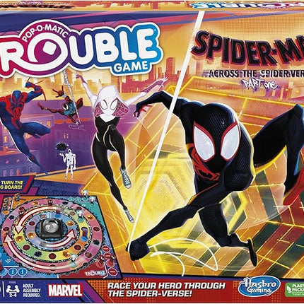 Hasbro Gaming Trouble: The Spider-Verse Edition for Marvel Fans, Ages 8+, Game for 2-4 Players, with Rotating Board