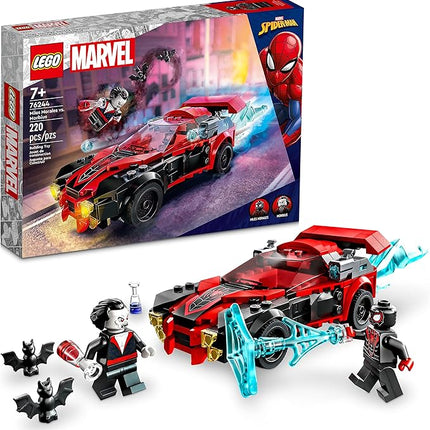LEGO Marvel Spider-Man Miles Morales vs. Morbius 76244 Building Toy - Featuring Race Car and Action Minifigures, Adventures in The Spiderverse, Movie Inspired Set, Fun for Boys, Girls, and Kids