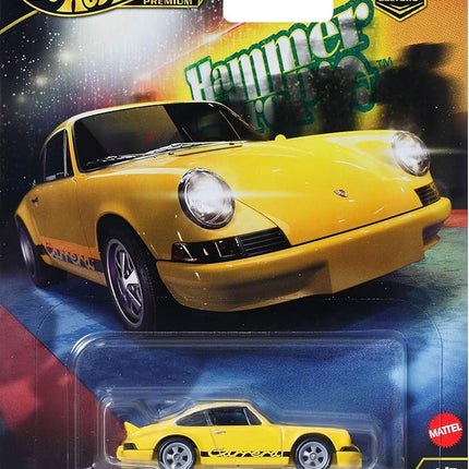 Hot Wheels Premium Car Culture Hammer Drop 1:64 Scale Die-Cast Porsche 911 Carrera RS 2.7 Vehicle with Real Riders Tires & Metal/Metal Body & Chassis