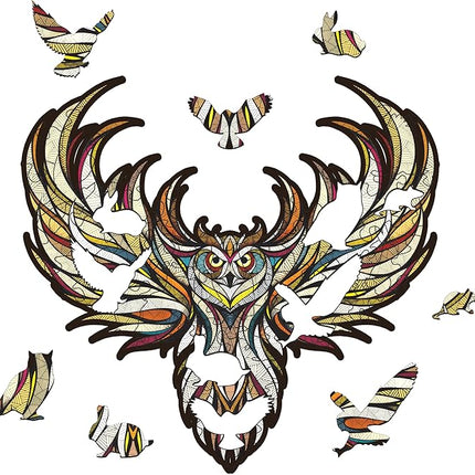 EWA Home Décor – Owl Small 70 Pieces – Wooden Jigsaw Puzzle for Adults – Perfect for Artistic Home Decoration and Mindful Relaxation