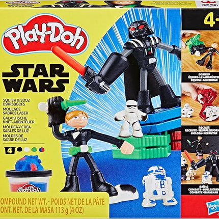 Play-Doh Star Wars Squish & Slice Lightsabers Playset, Bendy 4 Inch Luke Skywalker & Darth Vader Action Figures, Imagination Toys for 4 Year Old Boys & Girls & Up
