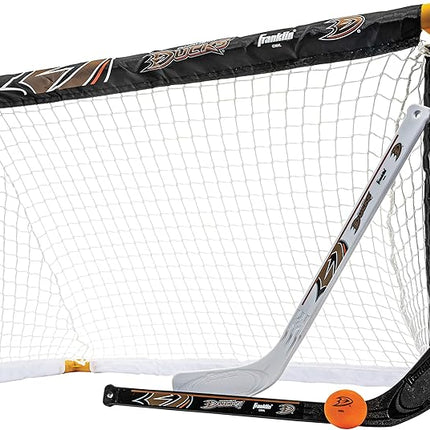 Franklin Sports NHL Mini Hockey Set - Kids Indoor Knee Hockey Goal, Ball, + 2 Stick Combo - Youth Team Indoor Toy Set - Official - Ages 3+
