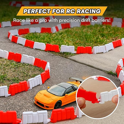 Top Race RC Car Field Fence Set – 240-Piece Drift Racing Track Accessories Kit with Barriers & Road Blocks – Compatible with RC Drift Cars, Mini 4WD, & Toy Car Tracks – for Kids & Adults