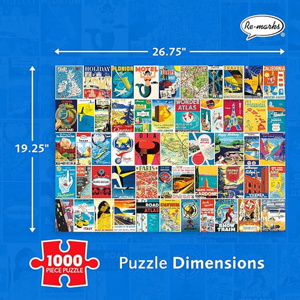 Re-marks Travel Atlas Retro 1000-Piece Jigsaw Puzzle for All Ages