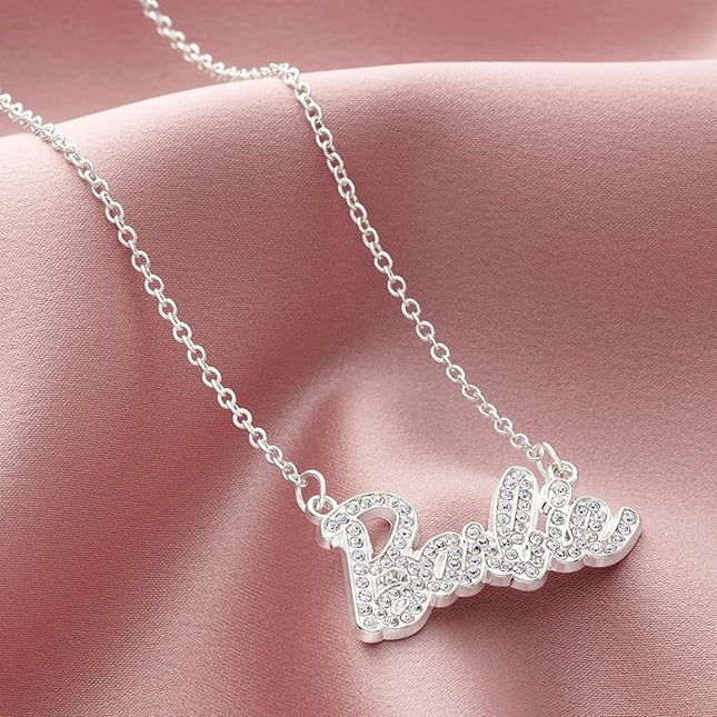 Barbie Crystal Script Logo Necklace