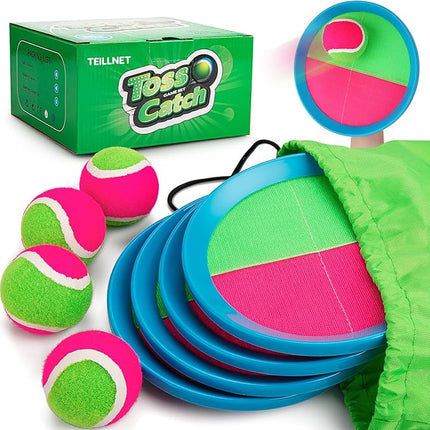 Toss and Catch Ball Set Upgraded - Kids Toys Outdoor Games for Whole Family - Water-Resistant Great for Beach Pool Yard Games - Classic Gift for Boys Girls 3 4 5 6 7 8 9 10 11 12+ Years Old