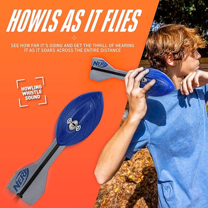 Nerf Vortex Aero Howler Foam Ball – Classic Long-Distance Football - Flight-Optimizing Tail - Hand Grip – Indoor and Outdoor Fun (Blue)