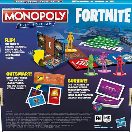 Hasbro Gaming Monopoly Flip Edition: Fortnite Board Game for Ages 13 Game Inspired by Fortnite Video Game, Board Games for Teens and Adults, 2-4 Players