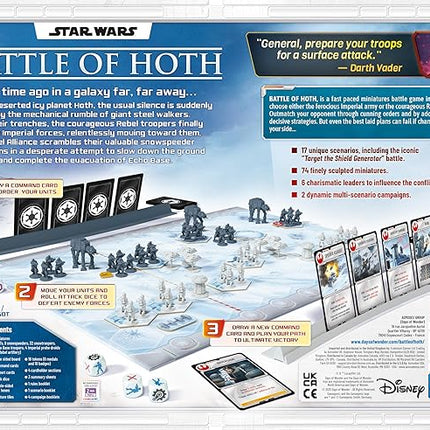 Asmodee Star Wars: Battle of Hoth Board Game - Command The Imperial Army or Rebel Forces in a Fast-Paced Miniatures Strategy Game, Ages 8+, 2-4 Players, 30 Minute Playtime