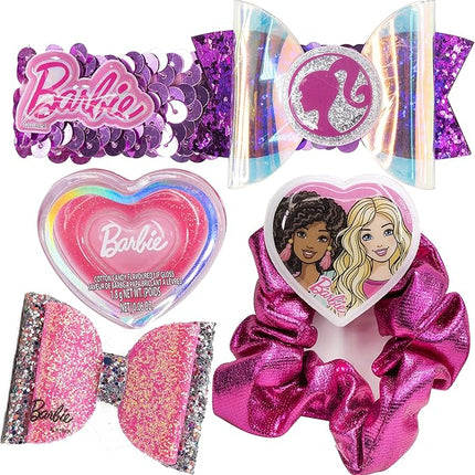 Barbie - Townley Girl Backpack Cosmetic Makeup Gift Bag Set includes Hair Accessories and Printed PVC Back-pack for Kids Girls, Ages 3+ perfect for Parties, Sleepovers and Makeovers
