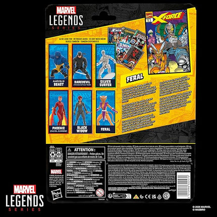 Marvel Legends Series Feral, X-Force #1 (1991) and X-Men Comics-Inspired Collectible 6-Inch Scale Action Figure with Character-Sized Comic Accessory