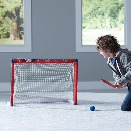 Franklin Sports NHL Mini Hockey Set - Kids Indoor Knee Hockey Goal, Ball, + 2 Stick Combo - Youth Team Indoor Toy Set - Official - Ages 3+