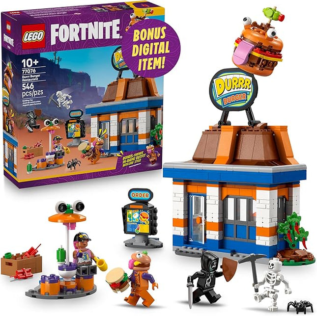 LEGO Fortnite Durrr Burger Restaurant Kids Toy - Video Game Building Set for Boys & Girls, Ages 10+ - Fortnight Minifigures Beach Boss, Grimy, and More - Gift Idea for Birthdays & Gaming Fans - 77076