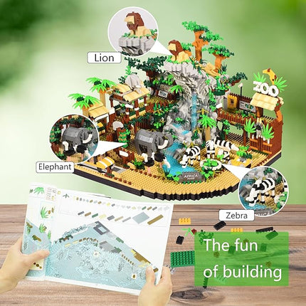 Zoo Architecture Micro Building Blocks Sets - 4800PCS, Animals Park Micro Bricks Modle Kit Present for Adults Ages of 14+