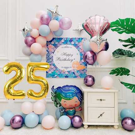Smlpuame 40 inch Number Balloon 0-9 Gold Large Number 25 Balloons,Digital Balloons for Birthday Party Celebration Decorations Supplies, Helium Foil Number Balloons for Wedding Anniversary