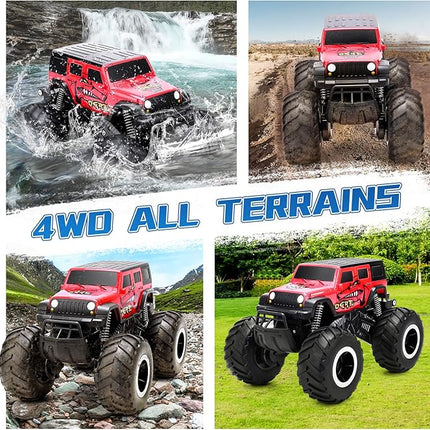 RC Trucks 4x4 Offroad Waterproof - 2.4 GHz Amphibious Remote Control Car Toys for Boys 4-7, Remote Control Monster Truck, Beach Lake Pool Toys, Remote Control Boat Birthday Gifts for Kids
