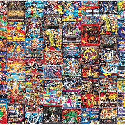 Pinball Parlor Retro Arcade Puzzle for Adults and Kids | 1000 Piece Jigsaw Puzzle Toy | Interactive Brain Teaser for Family Game Night | 28 x 20 Inches