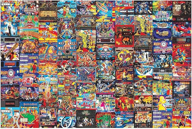 Pinball Parlor Retro Arcade Puzzle for Adults and Kids | 1000 Piece Jigsaw Puzzle Toy | Interactive Brain Teaser for Family Game Night | 28 x 20 Inches