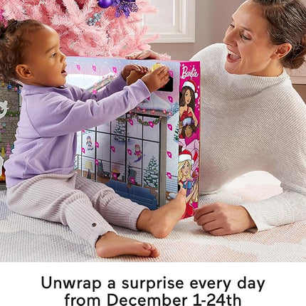 Fisher-Price Little People Barbie Toddler Toy Advent Calendar Playset, 24 Christmas Figures & Pieces for Pretend Play Kids Ages 18+ Months (Amazon Exclusive)
