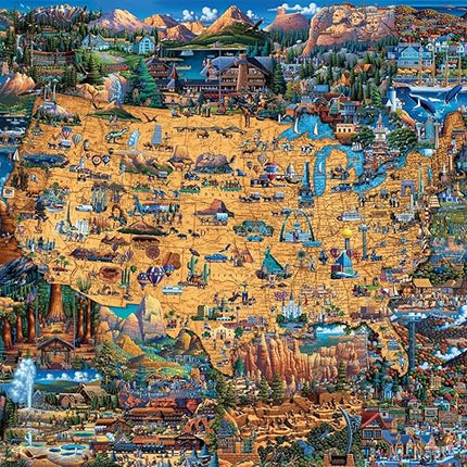 Buffalo Games - Dowdle - National Parks Map - 1000 Piece Jigsaw Puzzle for Adults -Challenging Puzzle Perfect for Game Nights - Finished Size is 26.75 x 19.75
