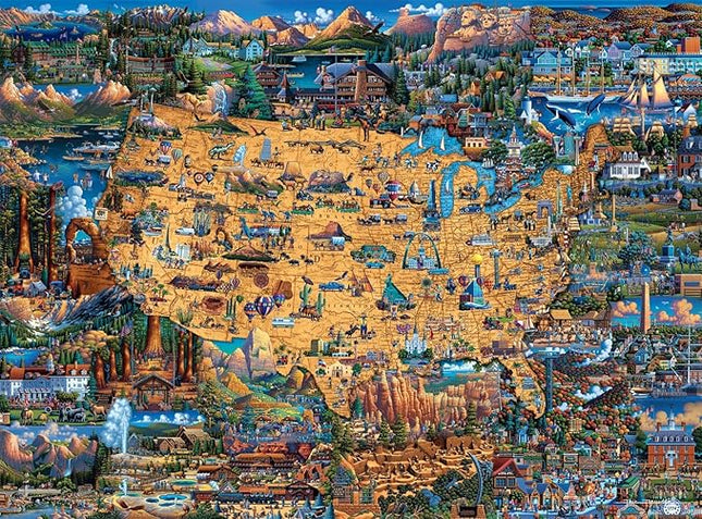 Buffalo Games - Dowdle - National Parks Map - 1000 Piece Jigsaw Puzzle for Adults -Challenging Puzzle Perfect for Game Nights - Finished Size is 26.75 x 19.75