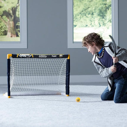 Franklin Sports NHL Mini Hockey Set - Kids Indoor Knee Hockey Goal, Ball, + 2 Stick Combo - Youth Team Indoor Toy Set - Official - Ages 3+