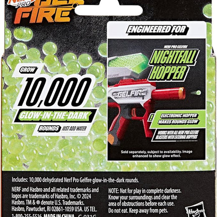 Nerf Pro Gelfire Rounds, 10,000 Glow in The Dark Gelfire Rounds, for Nerf Pro Gelfire Blasters, Outdoor Games, Ages 14 & Up